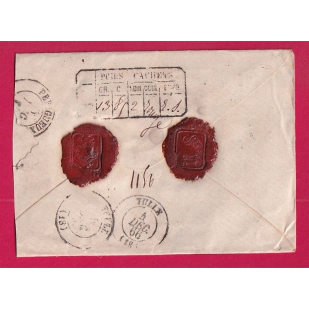 N°22 23 GC 1381 EGLETONS CORREZE POUR PERIGUEUX DORDOGNE LETTRE COVER
