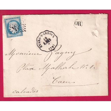 N°60 CONVOYEUR STATION ETANG SUR ARROUX SAONE ET LOIRE + OR POUR CAEN CALVADOS LETTRE COVER