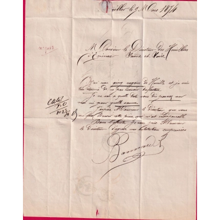 N°60 CONVOYEUR STATION PONTAILLIER SUR SAONE COTE D'OR POUR EPINAC SAONE ET LOIRE LETTRE COVER