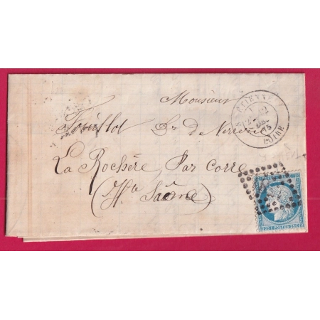 N°60 GC 3581 ST ETIENNE LOIRE CAD TYPE 18 POUR CORRE HAUTE SAONE 2 BUREAU DE PASS AU DOS VESOUL ET DIJON LETTRE COVER
