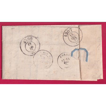 N°60 GC 3581 ST ETIENNE LOIRE CAD TYPE 18 POUR CORRE HAUTE SAONE 2 BUREAU DE PASS AU DOS VESOUL ET DIJON LETTRE COVER