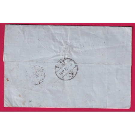 N°75 78 APPOIGNY YONNE POUR SAXON LES BAINS 1877 SUISSE CANTON DU VALAIS LETTRE COVER