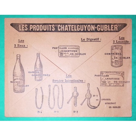 BELLE ENVELOPPE ILLUSTREE PRODUITS MEDICAUX PHARMACIE GOURET LAMBALLE COTES DU NORD NON VOYAGE