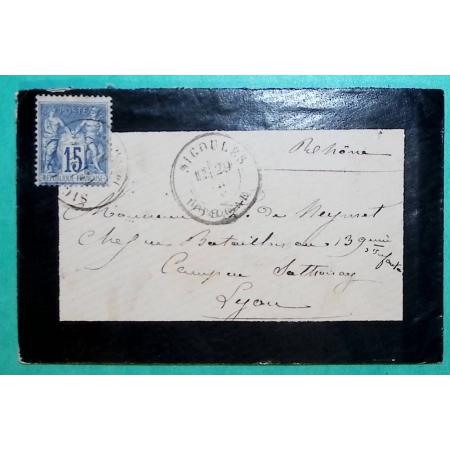 N°90 SAGE CAD TYPE 18 SIGOULES DORDOGNE POUR LYON RHONE LETTRE COVER FRANCE