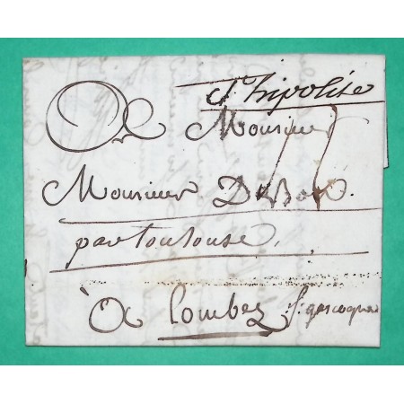 MARQUE MANUSCRITE ST HIPPOLYTE DU FORT GARD POUR LOMBEZ GERS LN N°1 1784