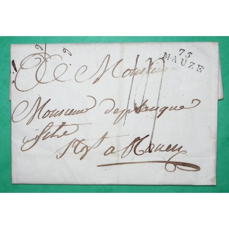 MARQUE 75 MAUZE DEUX SEVRES POUR ROUEN SEINE INFERIEURE 1807