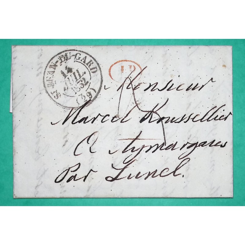 CAD TYPE 13 ST JEAN DU GARD DECIME RURAL LACAMP POUR AIMARGUES 1832