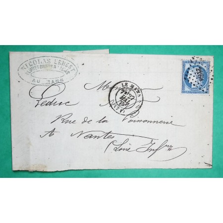 N°60A PC DU GC 2188 LE MANS SARTHE POUR NANTES LOIRE INFERIEURE 1875