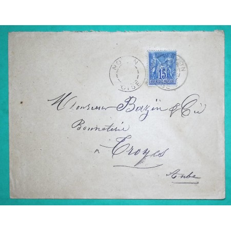 N°90 SAGE DAGUIN CAD TYPE A EVIDE NOYON OISE POUR TROYES AUBE 1891