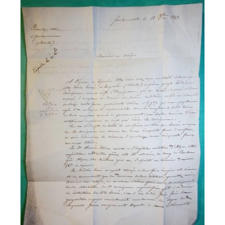 CAD TYPE 13 FAULQUEMONT MOSELLE PP PORT PAYE POUR PERPIGNAN PYRENEES ORIENTALES 1843 LETTRE COVER FRANCE