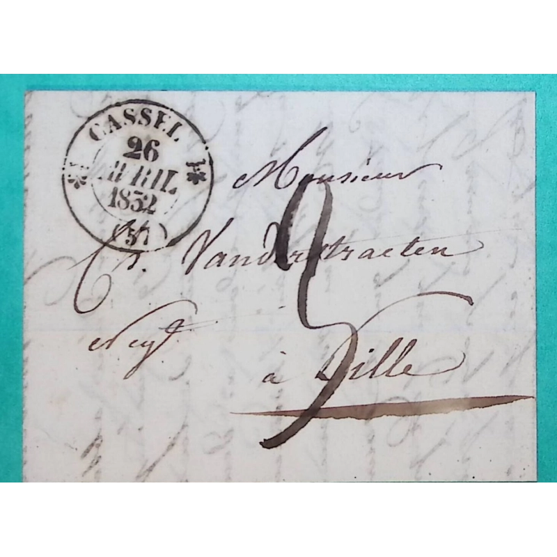 CAD TYPE 12 CASSEL NORD POUR LILLE 1832 LETTRE COVER FRANCE