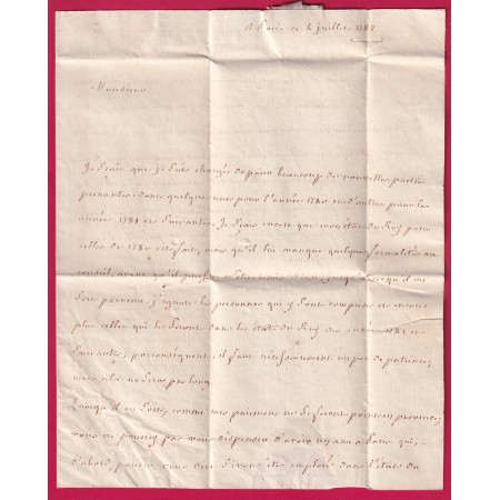 MARQUE BOURG LA REINE SEINE 1782 LENAIN N°1A INDICE 20 POUR AIX EN PROVENCE BOUCHES DU RHONE