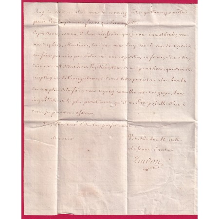 MARQUE BOURG LA REINE SEINE 1782 LENAIN N°1A INDICE 20 POUR AIX EN PROVENCE BOUCHES DU RHONE