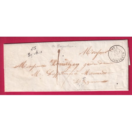 CURSIVE 45 SEYCHES LOT ET GARONNE CAD TYPE 15 MARMANDE  TAXE LOCALE 1 TEXTE DE PUYMICLAN INDICE 19