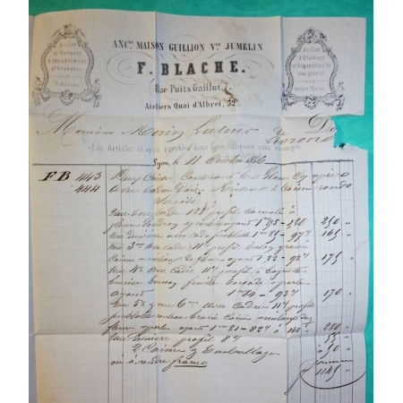 N°14 PC 1818 LYON + CAD TYPE 15 A LYON A LES TERREAUX BELLE FACTURE POUR LIVRON DROME 1856 LETTRE COVER FRANCE