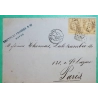 N°21 x2 GC 1769 LE HAVRE SEINE INFERIEURE POUR PARIS 1863 LETTRE COVER FRANCE