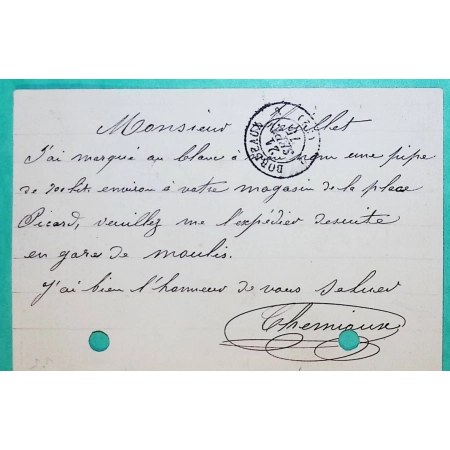 N°55 CARTE PRECURSEUR PC DU GC 532 BORDEAUX GIRONDE BM BOITE MOBILE + CONVOYEUR STATION MOULIS 1875 COVER FRANCE