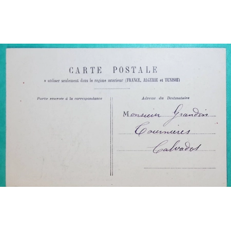 N°111 BLANC CACHET RECETTES AUXILIAIRES TOURNIERES CALVADOS CARTE POSTALE 1905 LETTRE COVER FRANCE