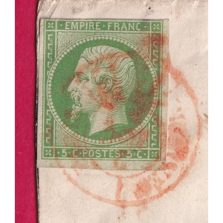 N°12 CAD ROUGE DES IMPRIMES PARIS POUR SAINT HAON LE VIEUX LOIRE CAD TYPE 22 AU DOS COTE 900€