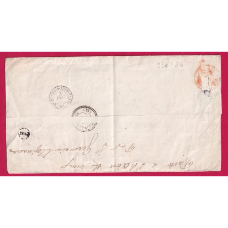 N°12 CAD ROUGE DES IMPRIMES PARIS POUR SAINT HAON LE VIEUX LOIRE CAD TYPE 22 AU DOS COTE 900€