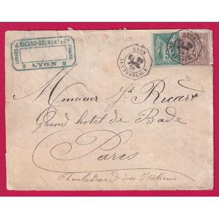 N°69 75 LEVEE EXCEPTIONNELLE LYON LES TERREAUX E1 POUR PARIS DOUBLE PORT