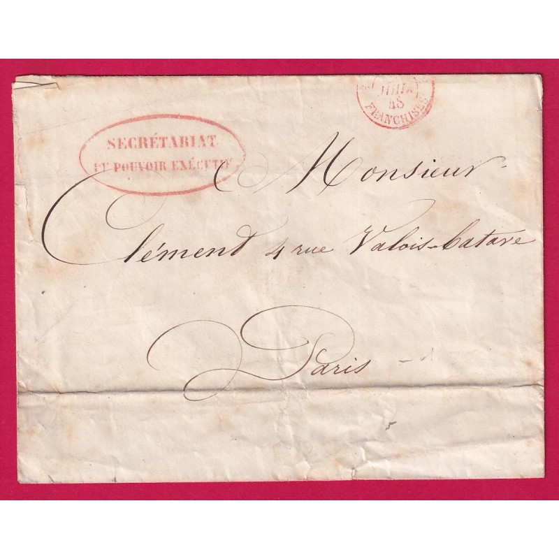 REVOLUTION 1848 SECRETARIAT DU POUVOIR EXECUTIF PARIS 14 JUILLET 1848