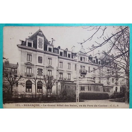 FRANCHISE MILITAIRE FM PLACE FORTE DE BESANCON DOUBS HOPITAL TEMPORAIRE CARTE POSTALE POUR MARSEILLE 1915 WW1 FRANCE