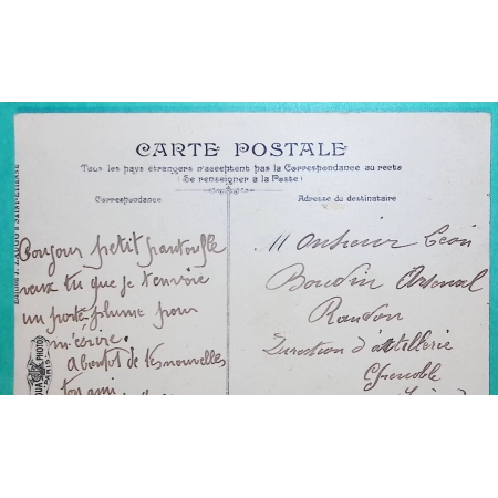 N°138 SEMEUSE BELLE VARIETE PIQUAGE DECALE CAD TYPE A ST ETIENNE BADOUILLERE LOIRE CARTE POSTALE POUR GRENOBLE 1911