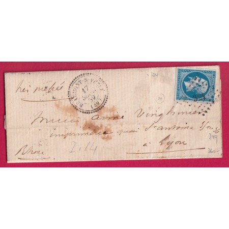N°14 PC 324 BEAUMONT SUR VESLE MARNE CAD TYPE 22 INDICE 14 POUR LYON