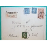 N°145 + 174 + 181 + 205 MIXTE MERSON PASTEUR SEMEUSE RECOMMANDE PARIS POUR TIEL HOLLANDE 1930 LETTRE COVER FRANCE