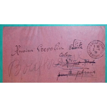 CAD MEKNES VILLE NOUVELLE MAROC PP PORT PAYE PUB HUILE MOTEUR VODLOR 1936 LETTRE COVER FRANCE