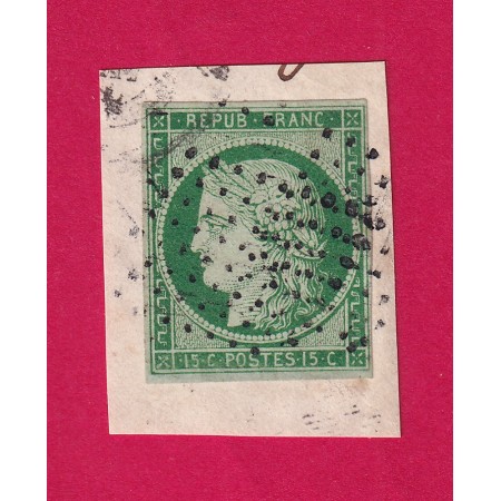 N°2 TTB SUR FRAGMENT TIMBRE STAMP BRIEFMARKEN