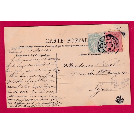 N°111 128 LEVEE EXCEPTIONNELLE VALENCE DROME POUR LYON 1906 BELLE CARTE 1 ER AVRIL 1906 POISSON HIRONDELLE