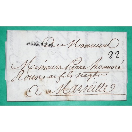 MARQUE AUXERRE YONNE DEPART SEIGNELAY POUR MARSEILLE BOUCHES DU RHONE LN N°4 1757