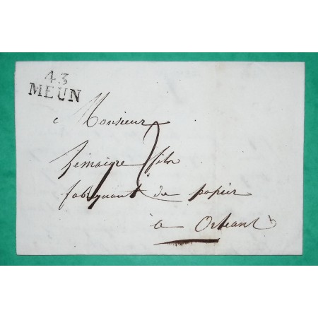 MARQUE 43 MEUN MEUNG LOIRET POUR ORLEANS 23x11 1826
