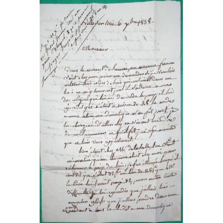 CURSIVE 9 VILLE SUR TERRE AUBE CAD TYPE 12 BAR SUR AUBE POUR DOULEVANT HAUTE MARNE 1838