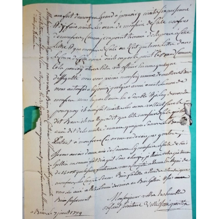 MARQUE ST BRIEUC COTES DU NORD POUR MAITRE DE LA GARDE ROBE DU ROI LOUIS XVI VERSAILLE LN N°5 1779 LETTRE COVER FRANCE