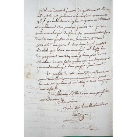 CURSIVE 9 VILLE SUR TERRE AUBE CAD TYPE 12 BAR SUR AUBE POUR DOULEVANT HAUTE MARNE 1838