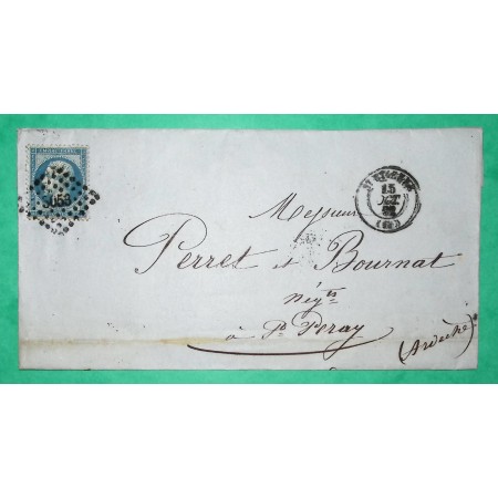 N°22 PC 3053 ST ETIENNE LOIRE POUR ST PERAY ARDECHE 15 OCTOBRE 1862