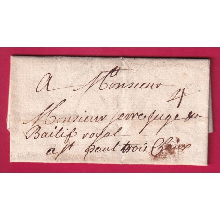 LETTRE DE LYON RHONE DE 1694 POUR ST PAUL TROIS CHATEAUX DROME