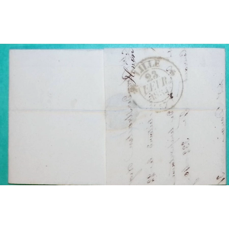 CAD TYPE 12 CARVIN PAS DE CALAIS DECIME RURAL HERRIN POUR LILLE 1834 LETTRE COVER FRANCE