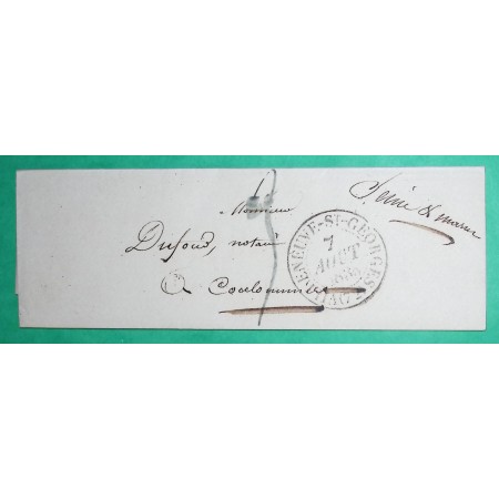 CAD TYPE 13 VILLENEUVE ST GEORGES SEINE ET OISE POUR COULOMMIERS SEINE ET MARNE 1835