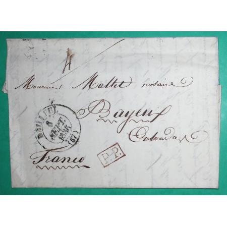 CAD TYPE 13 BAILLEUL NORD PP PORT PAYE POUR BAYEUX CALVADOS 1836