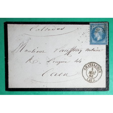 N°22 PC DU GC 930 CHATEAUDUN EURE ET LOIR POUR CAEN CALVADOS 1863