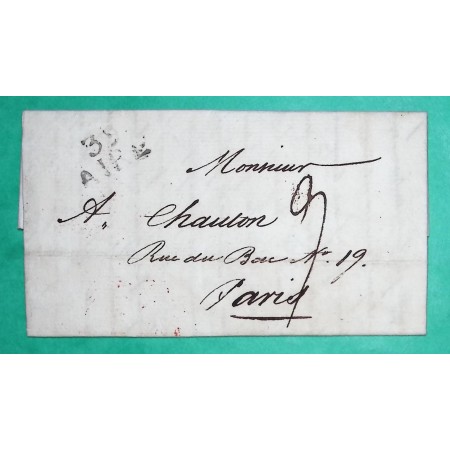 MARQUE 39 AIRE SUR L'ADOUR LANDES DEPART CHATEAU DU LAU POUR PARIS 20x12 1822