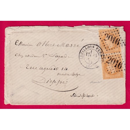 COMMUNE DE PARIS N°28 PAIRE GC 2016 LEVALLOIS PERRET SEINE 15 MAI 1871 BEAU TEXTE POUR DIEPPE SEINE INFERIEURE