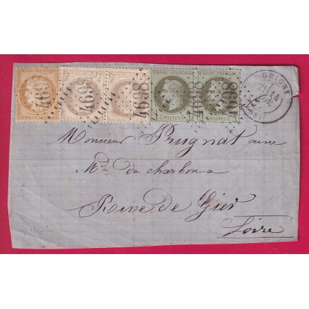 N°59 25 PAIRE + 27 PAIRE GC 4698 GRIGNY LOIRE POUR RIVE DE GIER DEVANT DE LETTRE