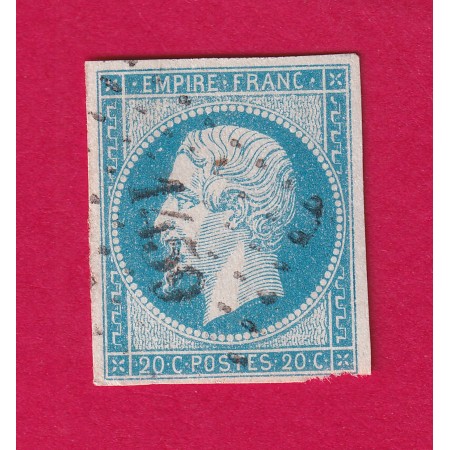 N°14 PC 1459 LE GUA CHARENTE INFERIEURE COTE 80€ SUR BLEU TIMBRE BRIEFMARKEN STAMP
