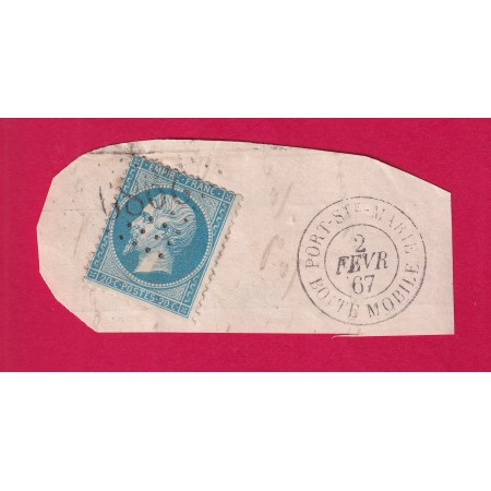 N°22 GC 2989 CAD TYPE 15 PORT STE MARIE BOITE MOBILE LOT ET GARONNE SUR FRAGMENT INDICE 19 SUR LETTRE TIMBRE BRIEFMARKEN STAMP