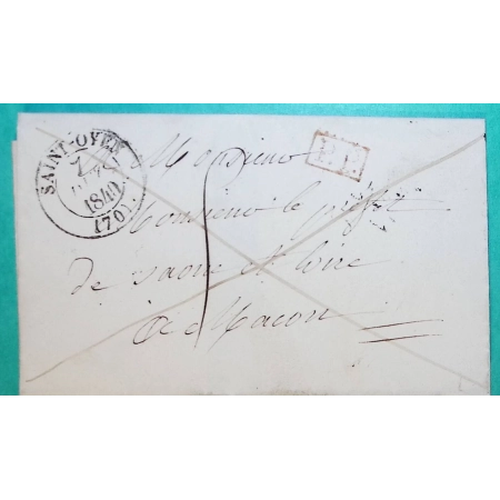 CAD TYPE 13 SAINT OYEN MONTBELLET SAONE ET LOIRE PP PORT PAYE TAXE LOCALE 1 POUR MACON 1840 LETTRE COVER FRANCE